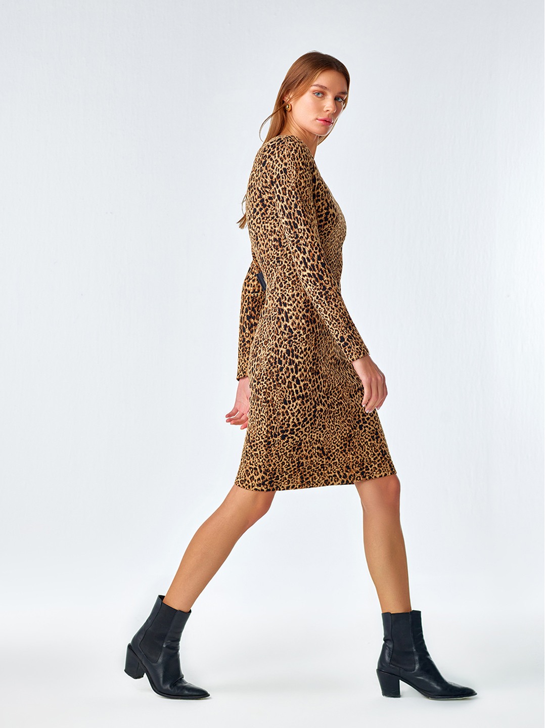 Brown Animal Print Dress