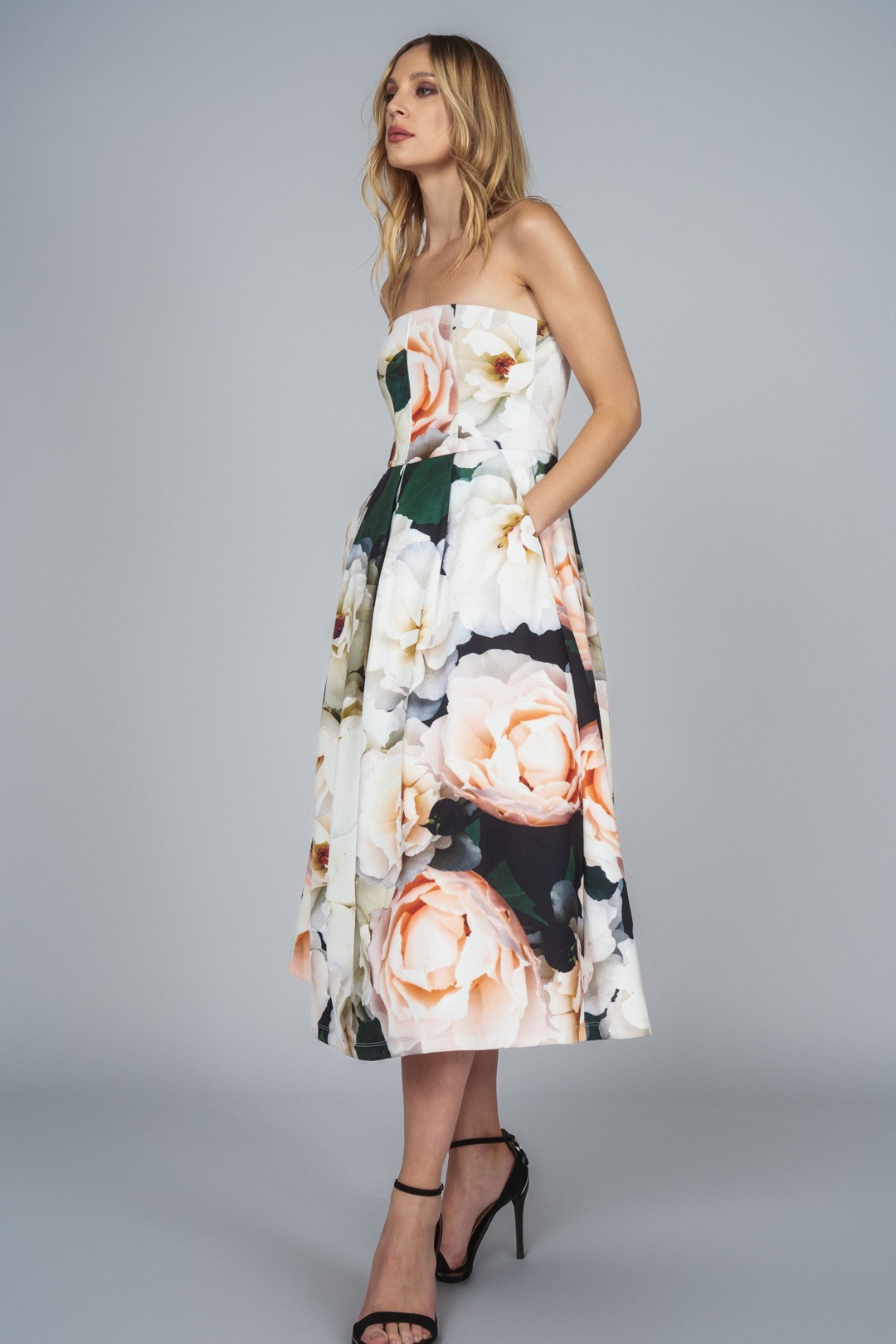 Floral bandeau dress sale