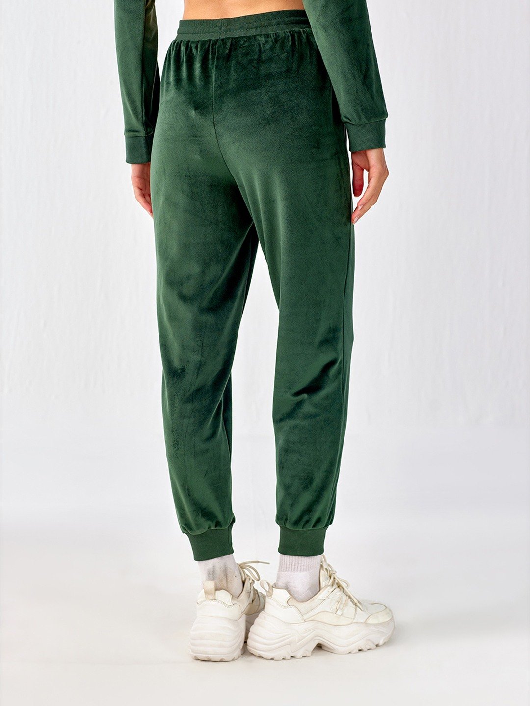 Green velvet joggers discount