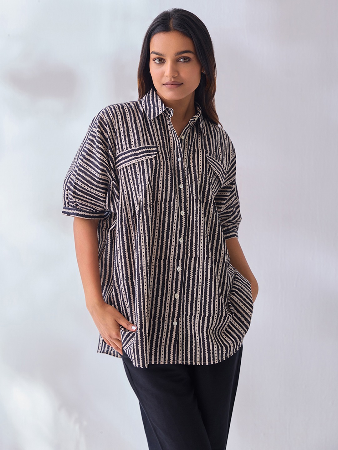 Black Stripe Anti Fit Shirt