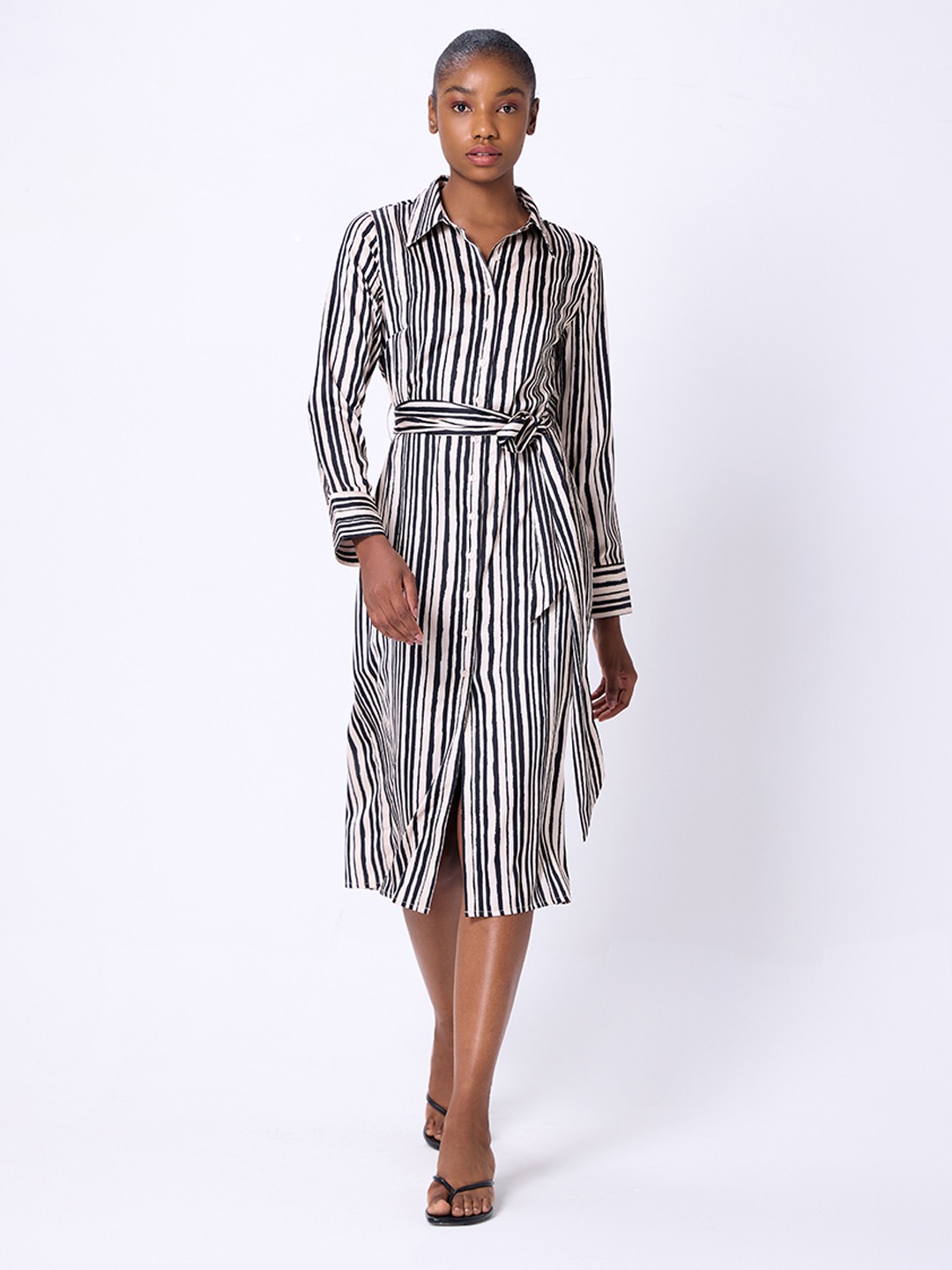 Satin shirt dress midi cheap