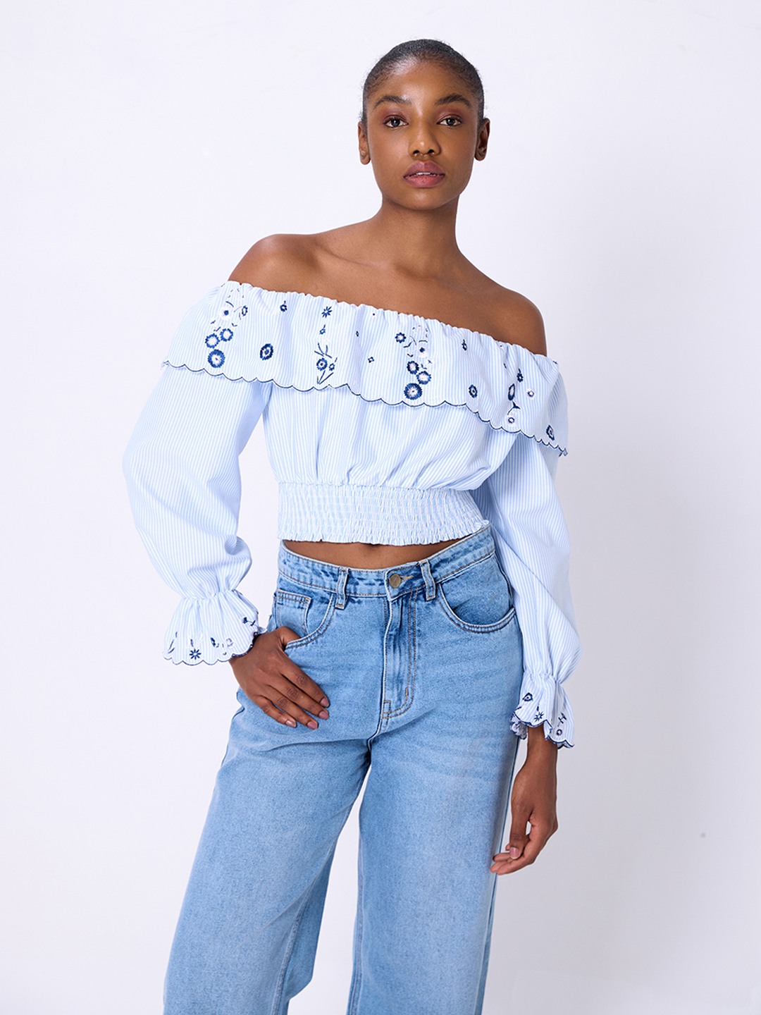smocked hem top