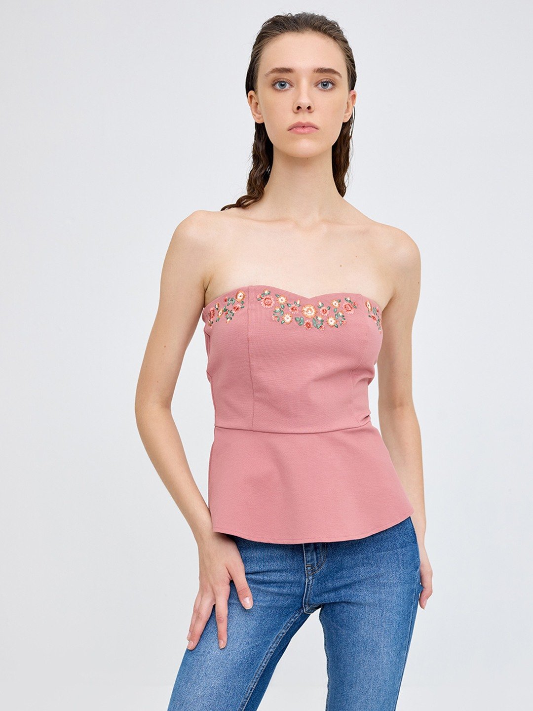 Bandeau peplum top sales