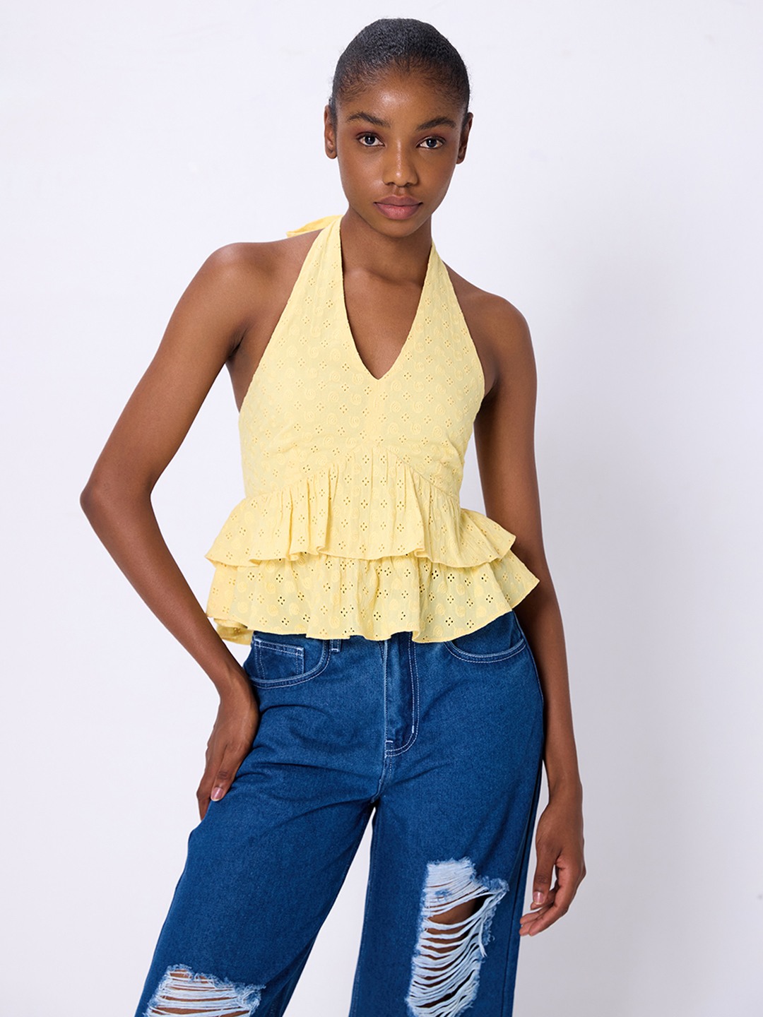 Halter top yellow new arrivals