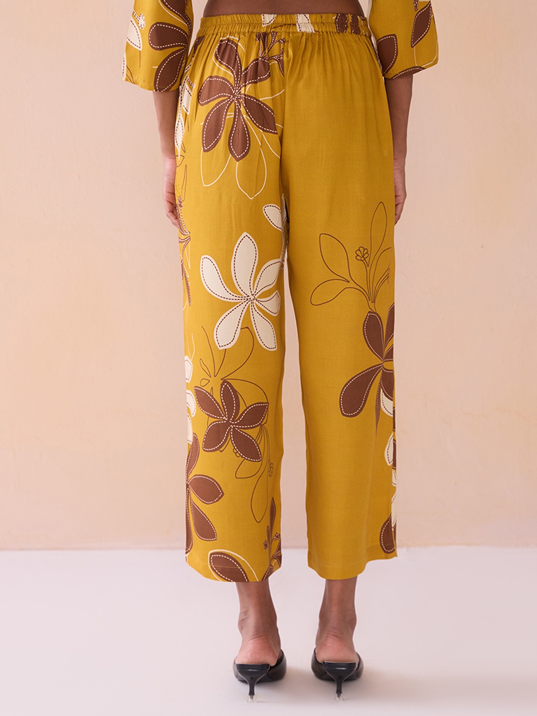 Ikigai Printd Mustard Straight Trouser