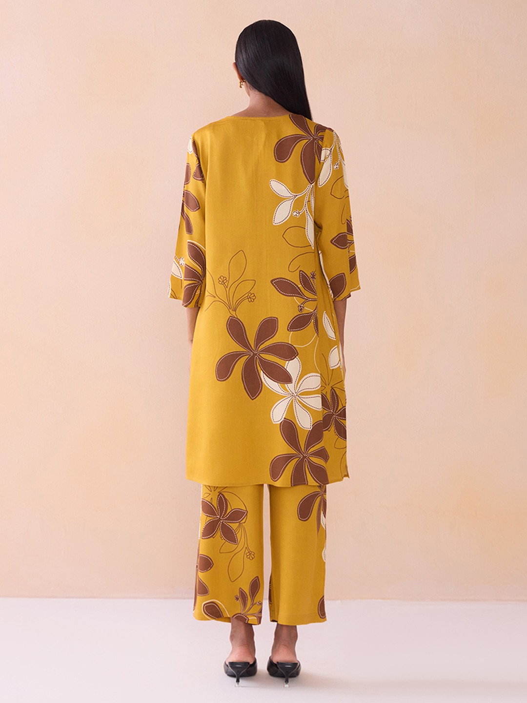 Ikigai Printd Mustard Straight Kurta