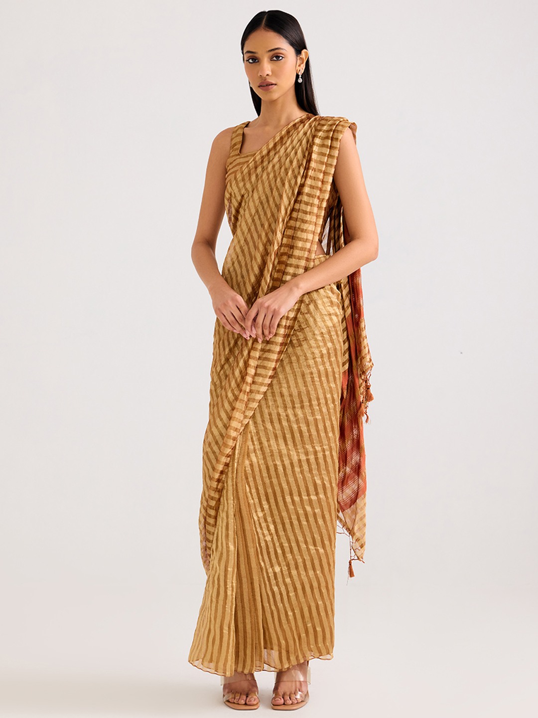 Gold Tissue Sleeveless Blouse