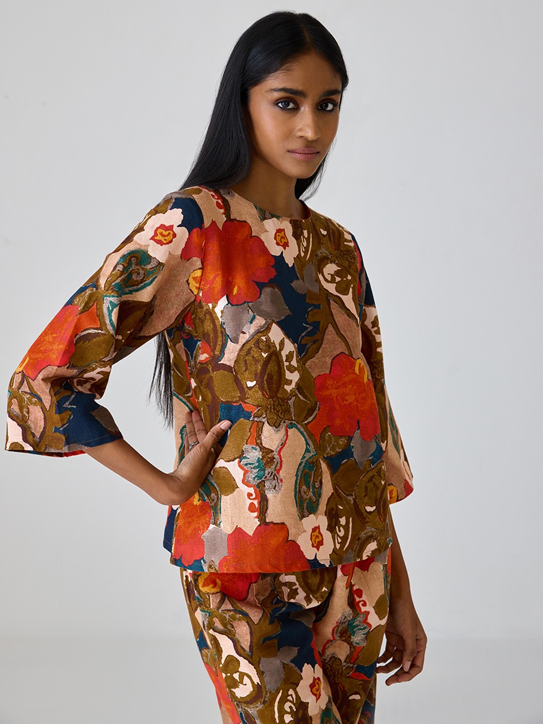 Linen Printed Short Kurta