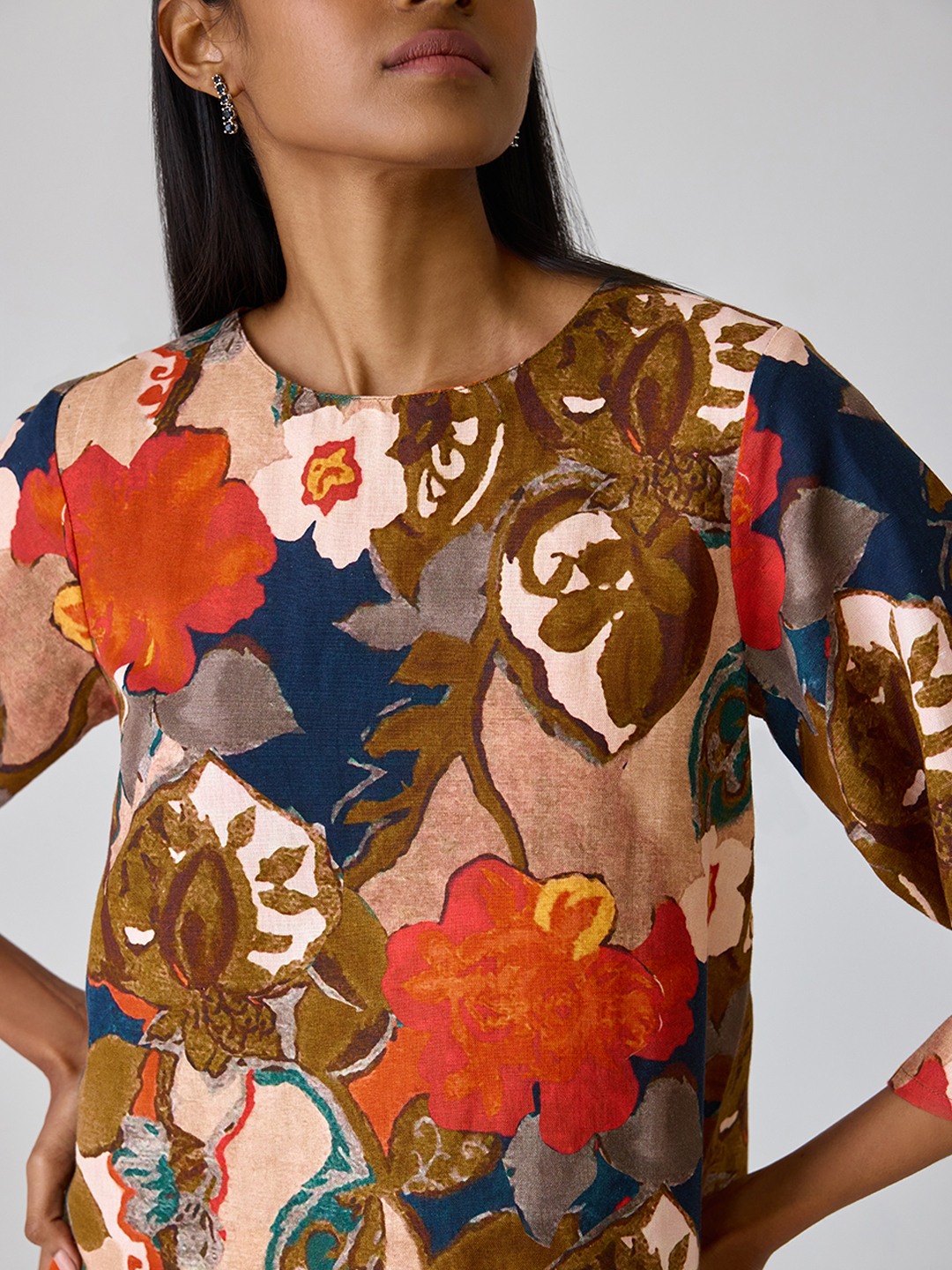 Linen Printed Short Kurta