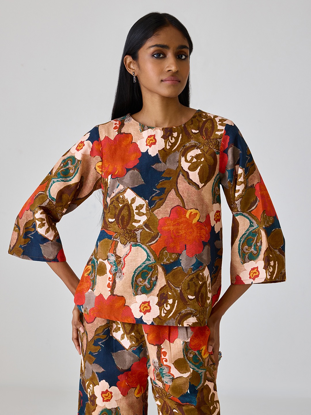Linen Printed Short Kurta