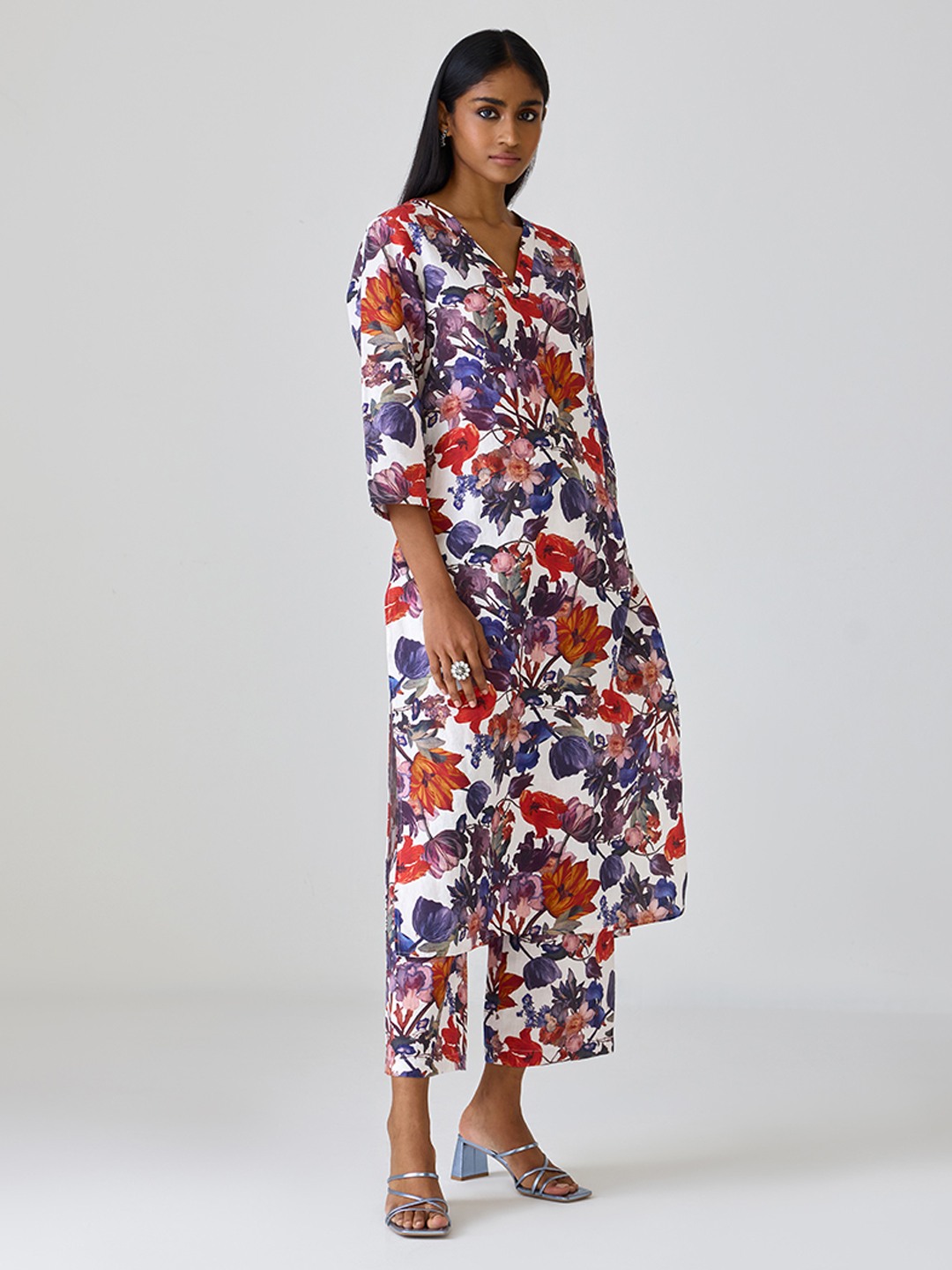 Linen Pinted Kurta