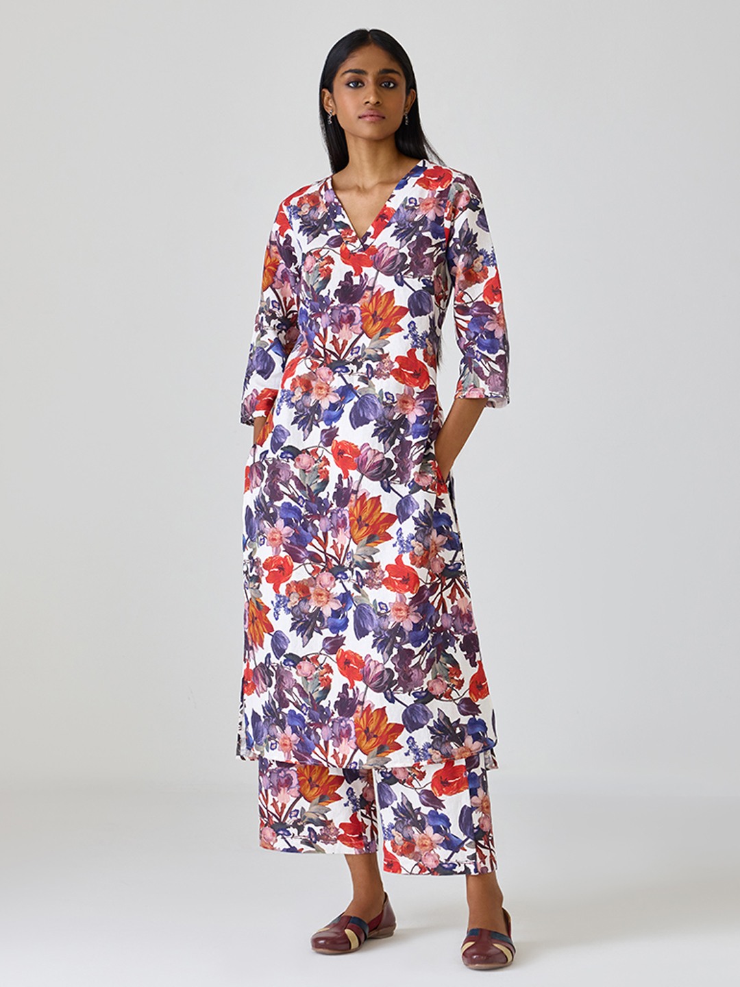 Linen Pinted Kurta