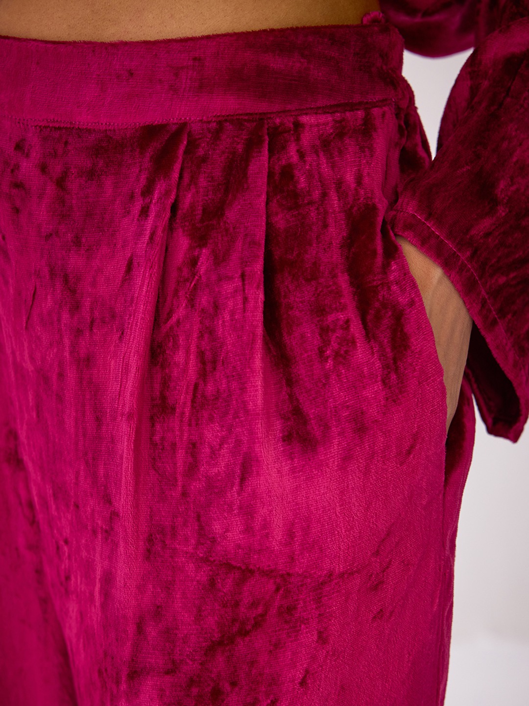 Masakkali Fuchsia Pink Velvet Trousers