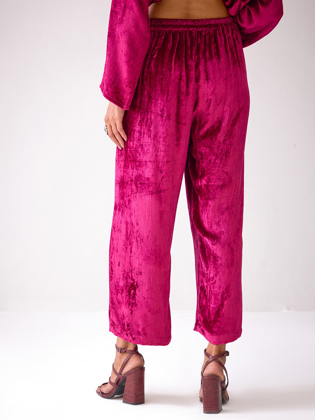 Masakkali Fuchsia Pink Velvet Trousers