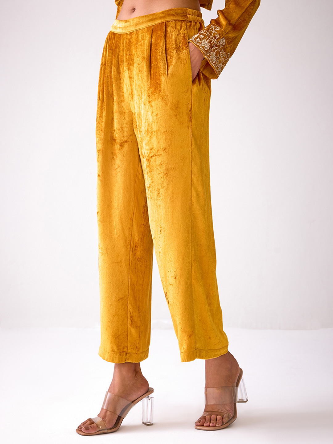 Masakkali Mustard Velvet Trousers