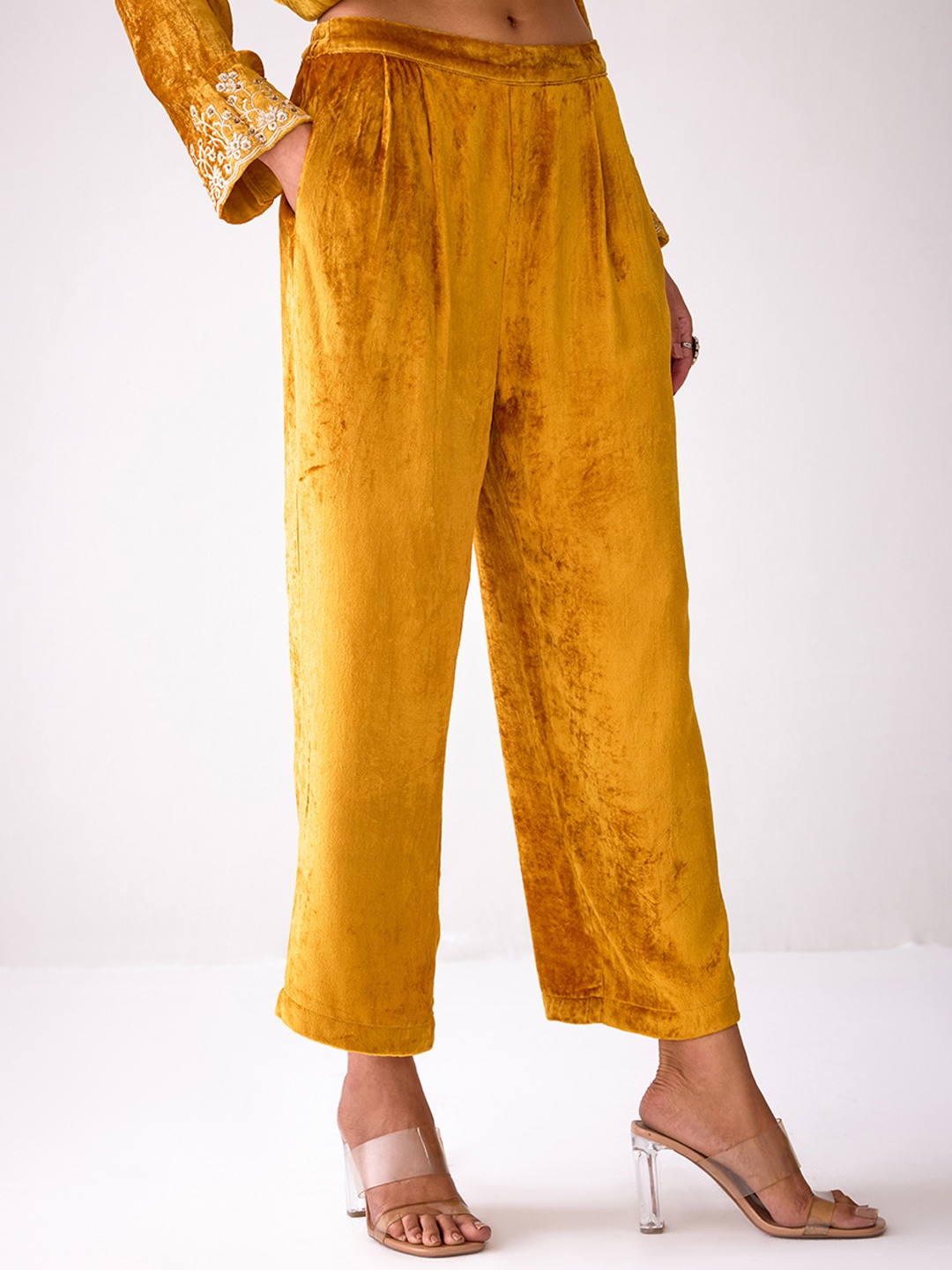 Masakkali Mustard Velvet Trousers