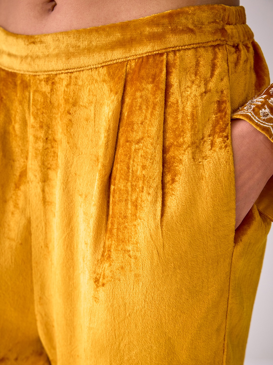 Masakkali Mustard Velvet Trousers