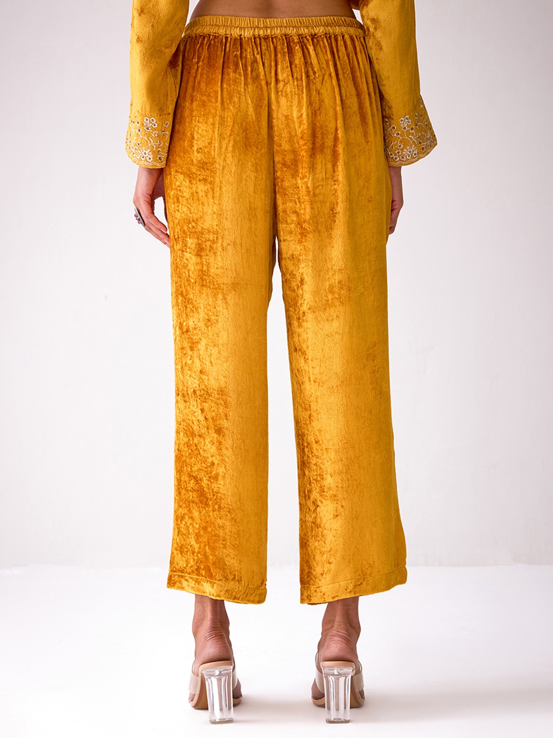 Masakkali Mustard Velvet Trousers