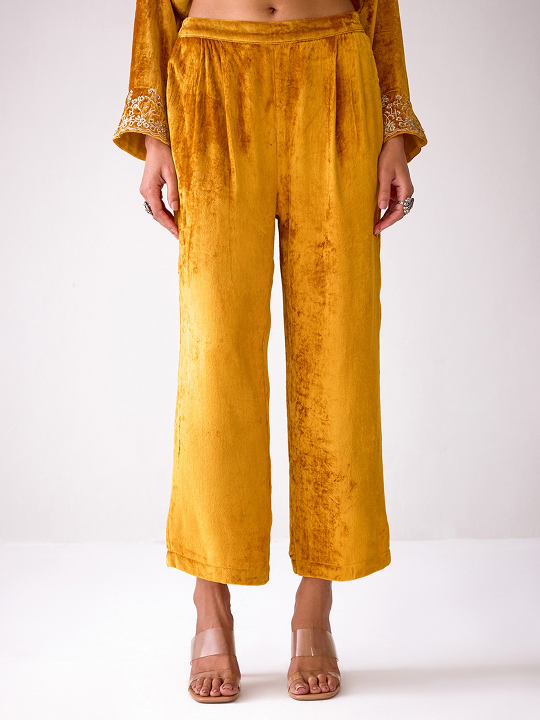 Masakkali Mustard Velvet Trousers