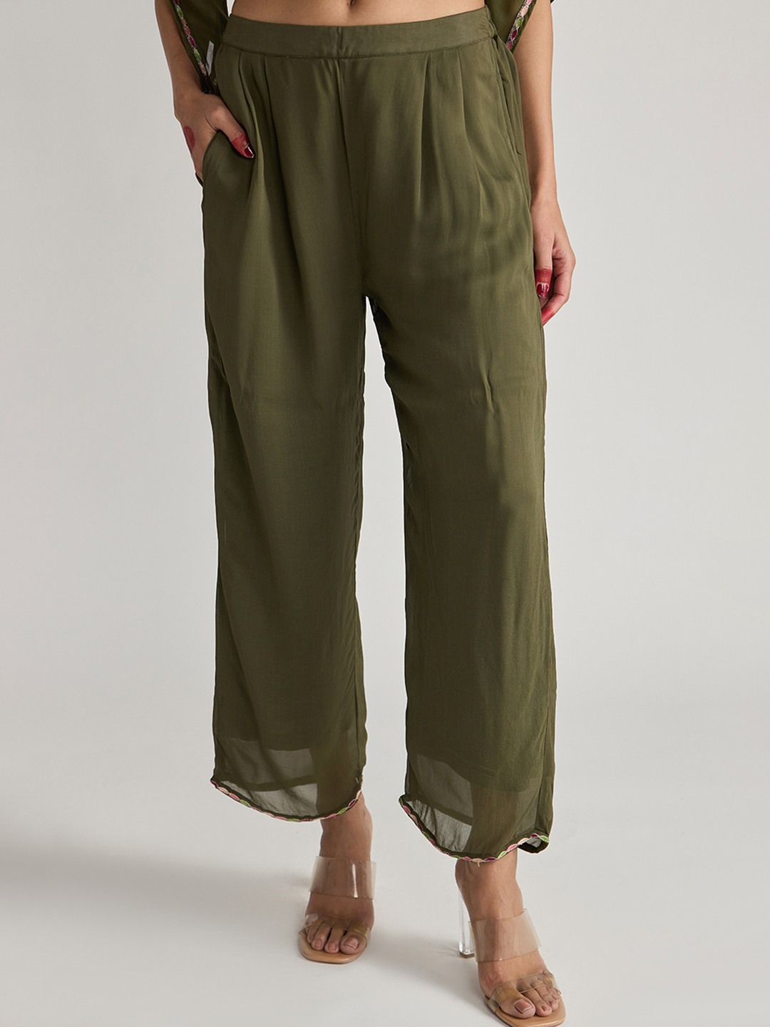 Olive Straight Trouser