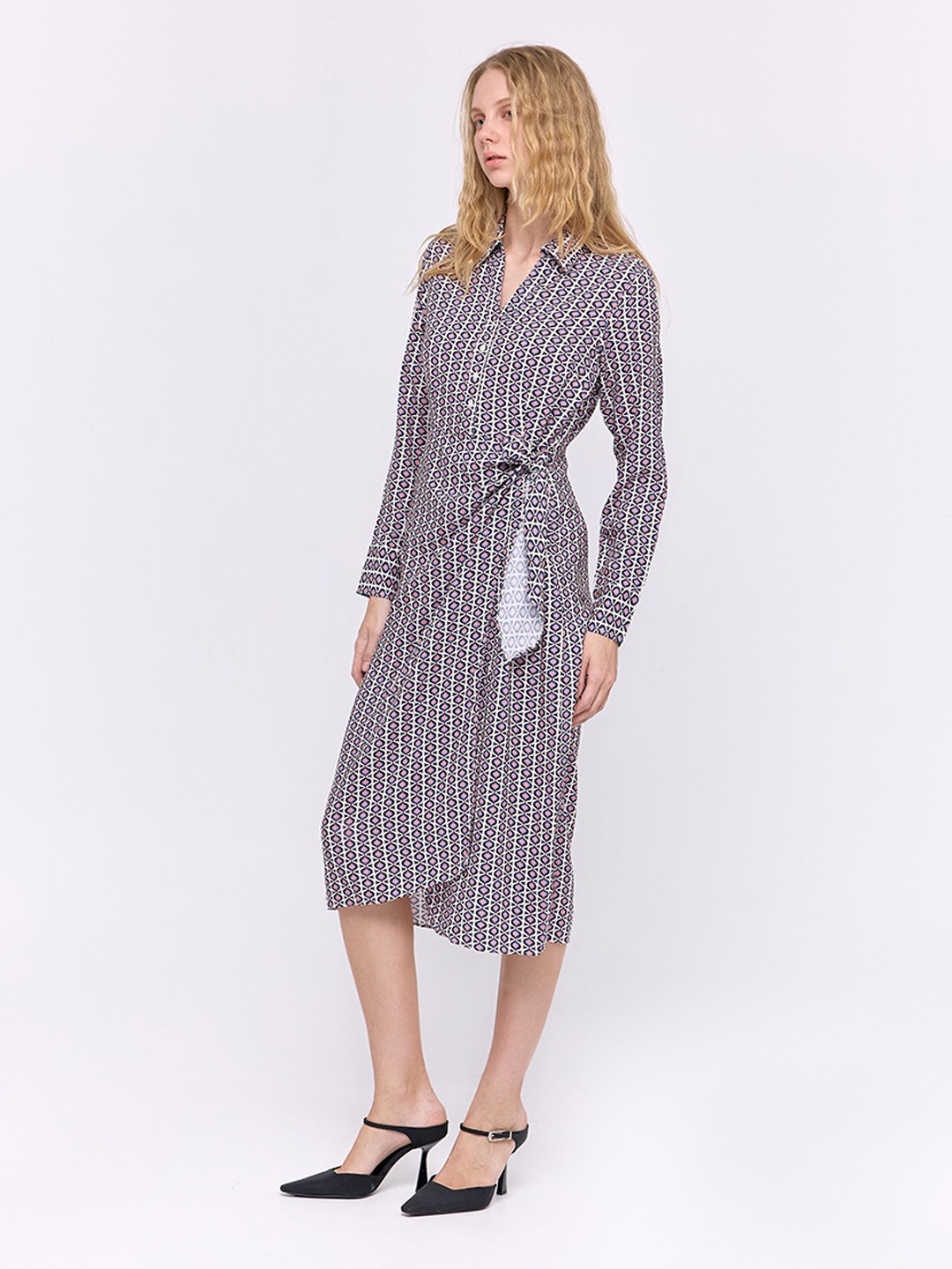 Geo print midi dress clearance