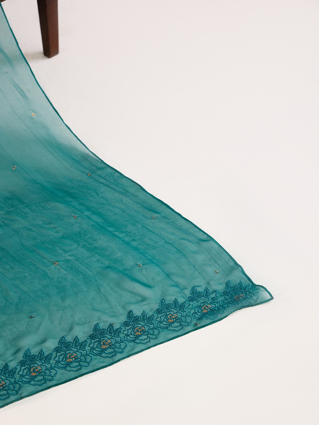 Organza embroidered drape