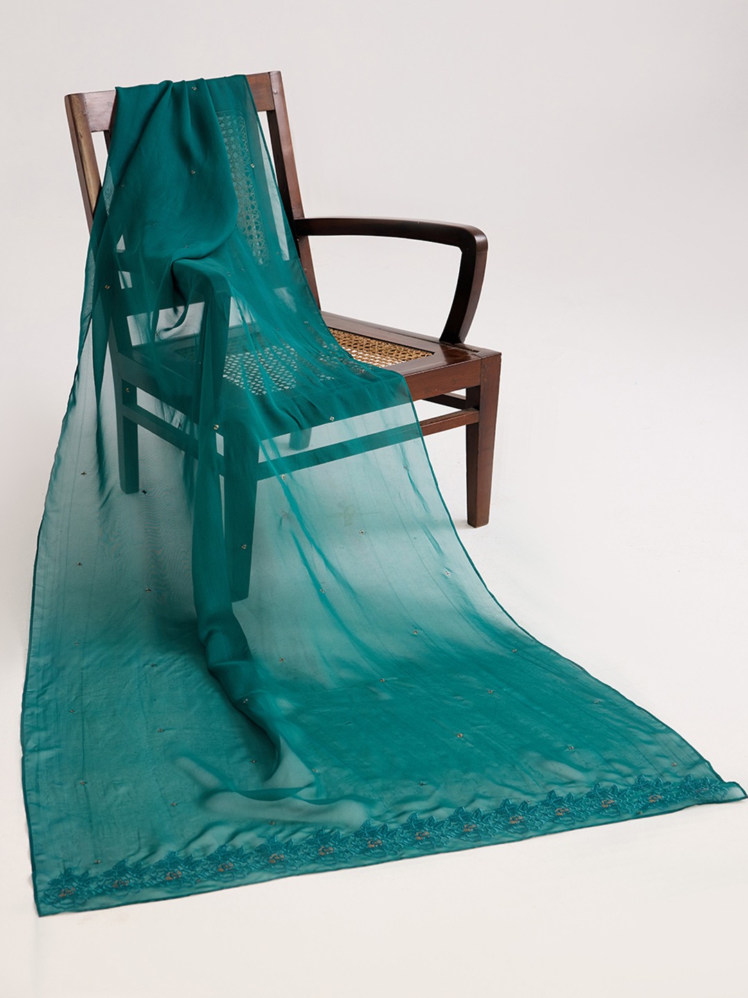 Organza embroidered drape