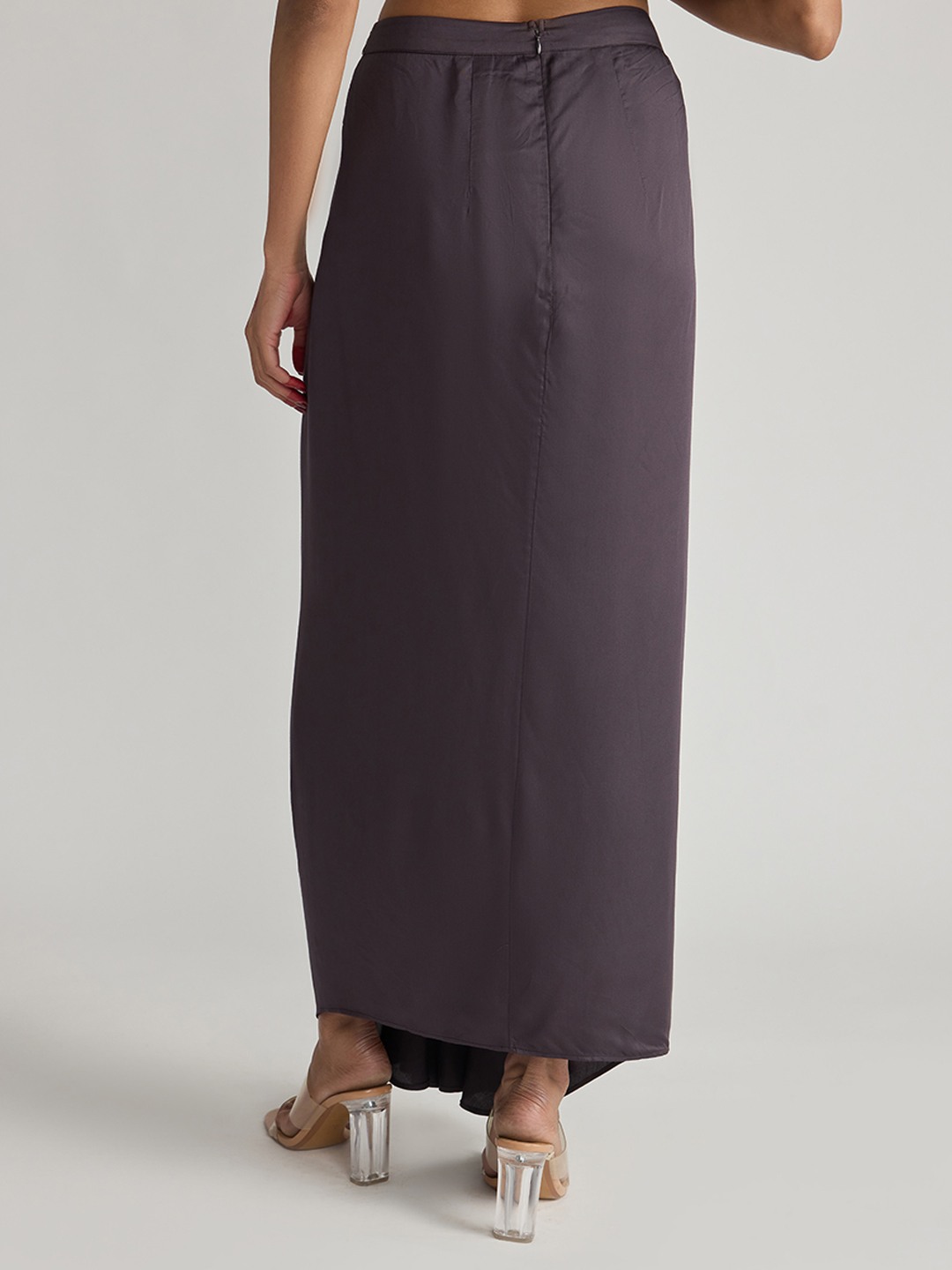 Brown Pletted Skirt With Waist Belt