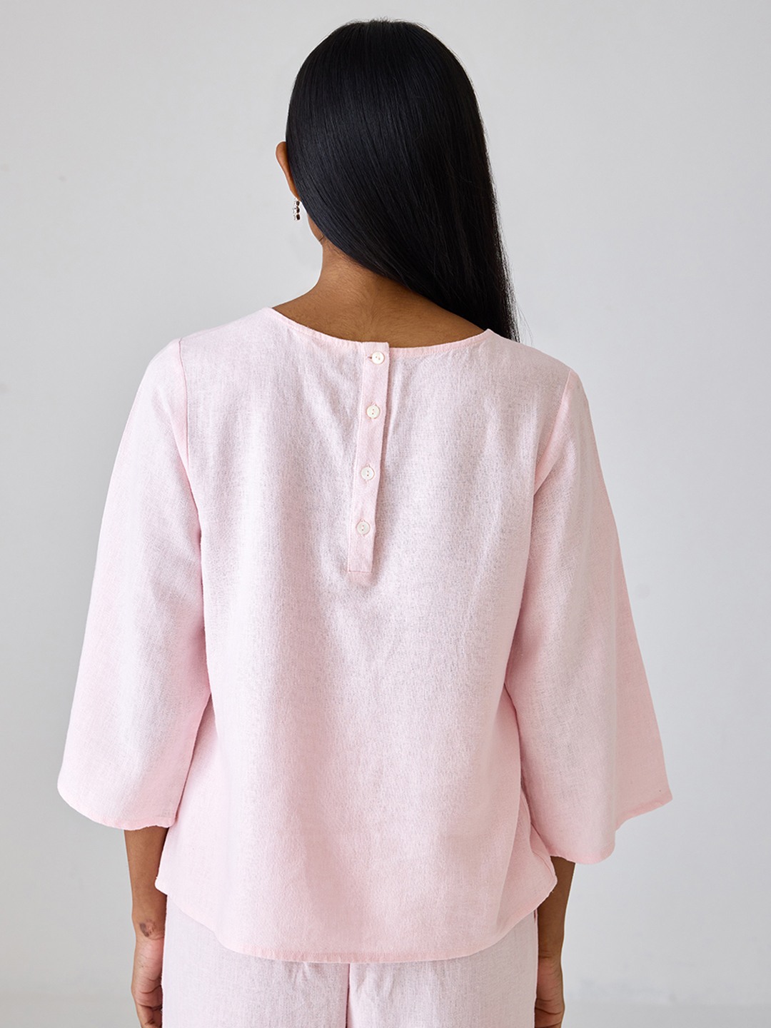Peach Embroidered Co-ord Top