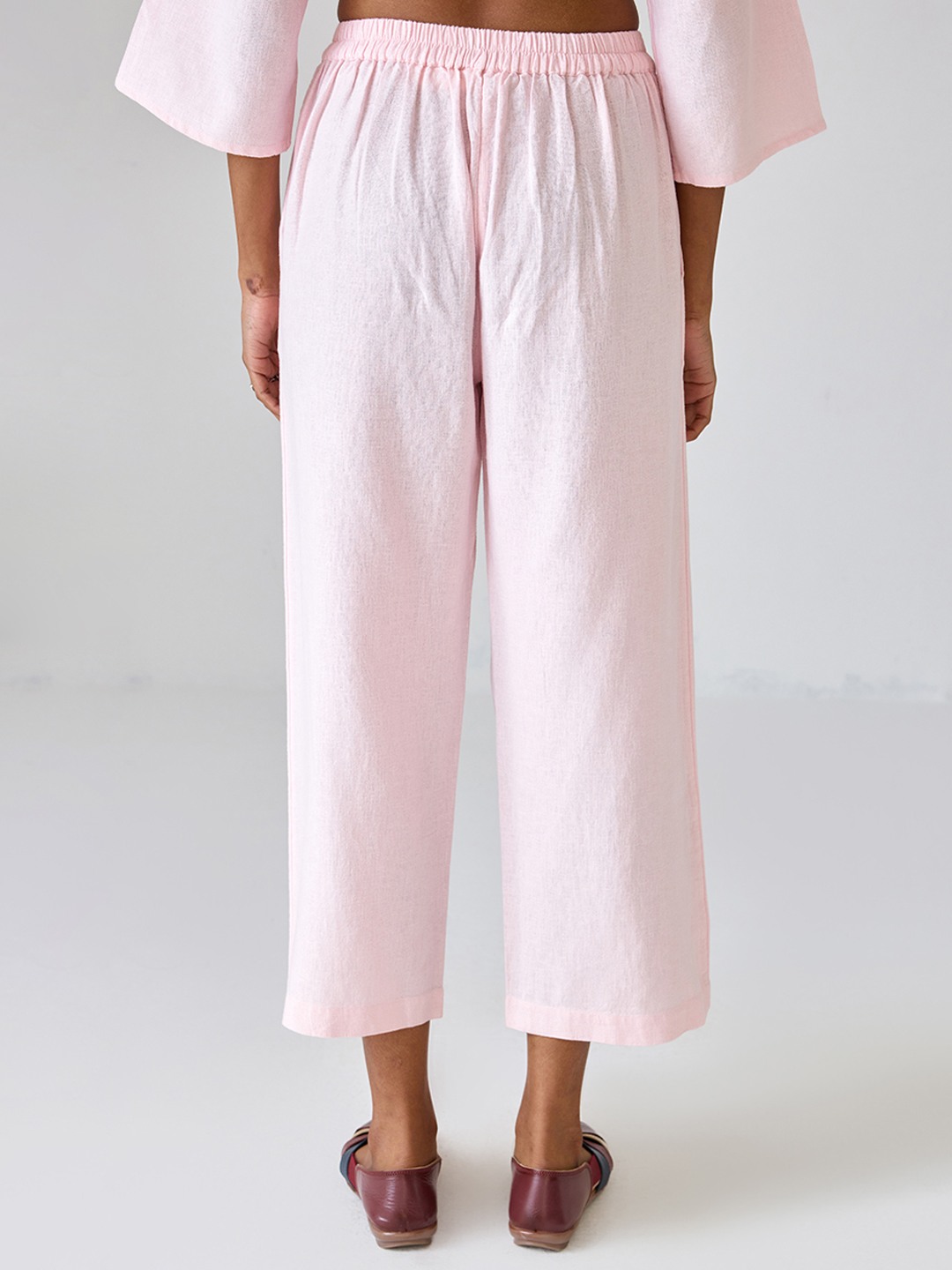 Peach Embroidered Co-ord Trouser