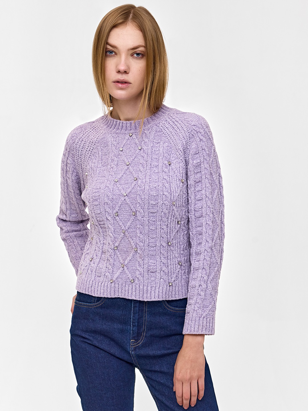 LILAC COLLARED SHORT SLEEVE SWEATER main image 0