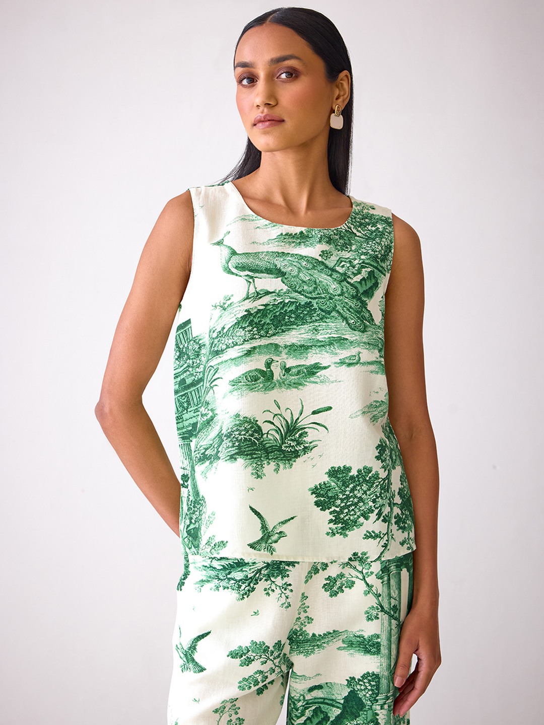Forest Green Sleeveless Top