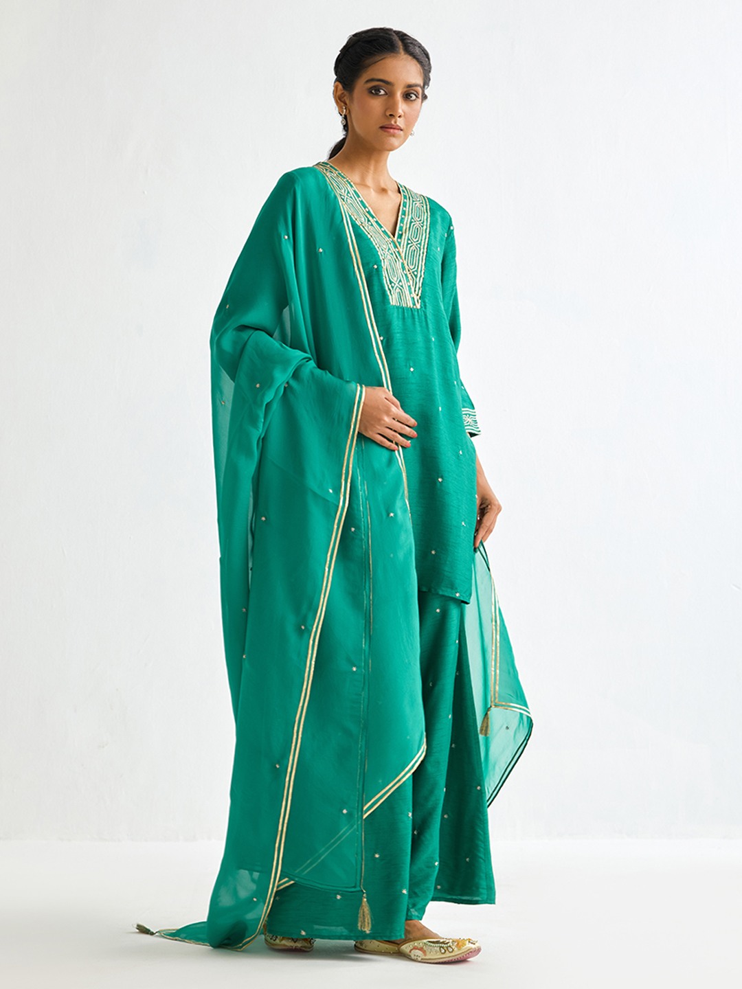 Green Organza Drape