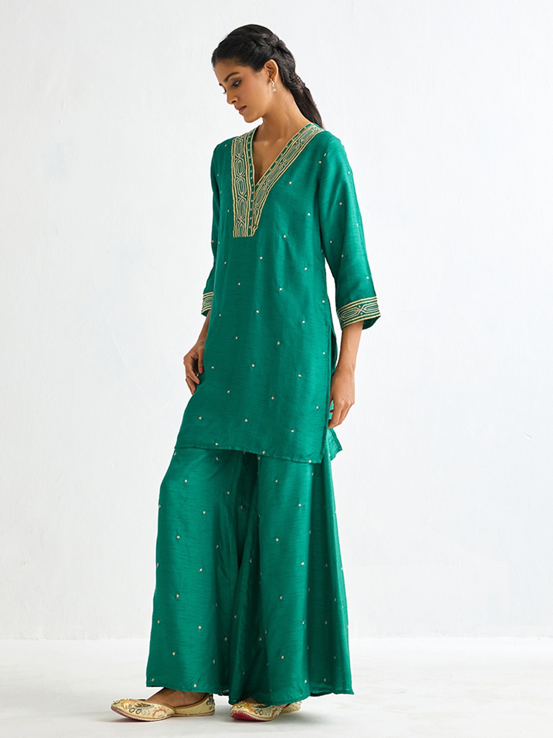 Green Organza Drape