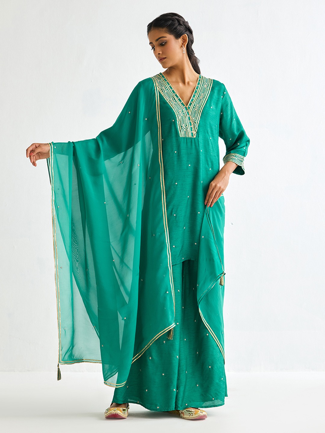 Green Organza Drape