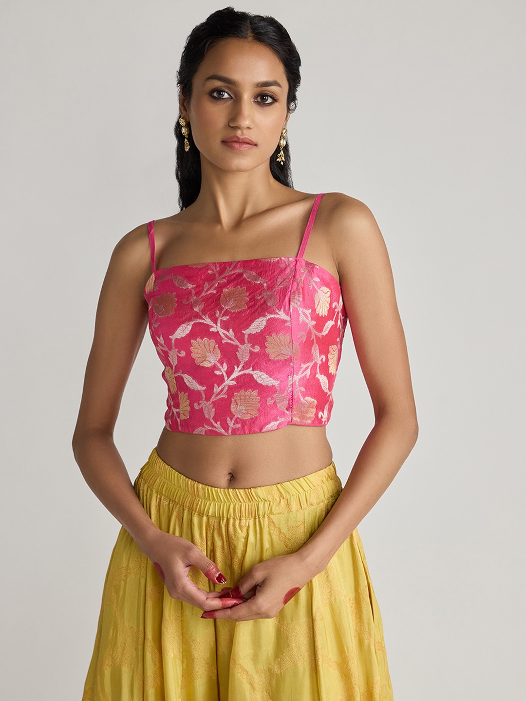 Pink Brocade Top