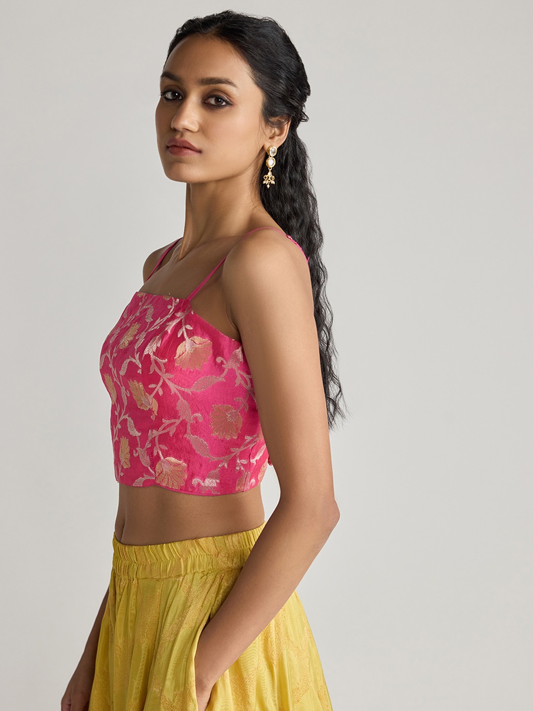 Pink Brocade Top