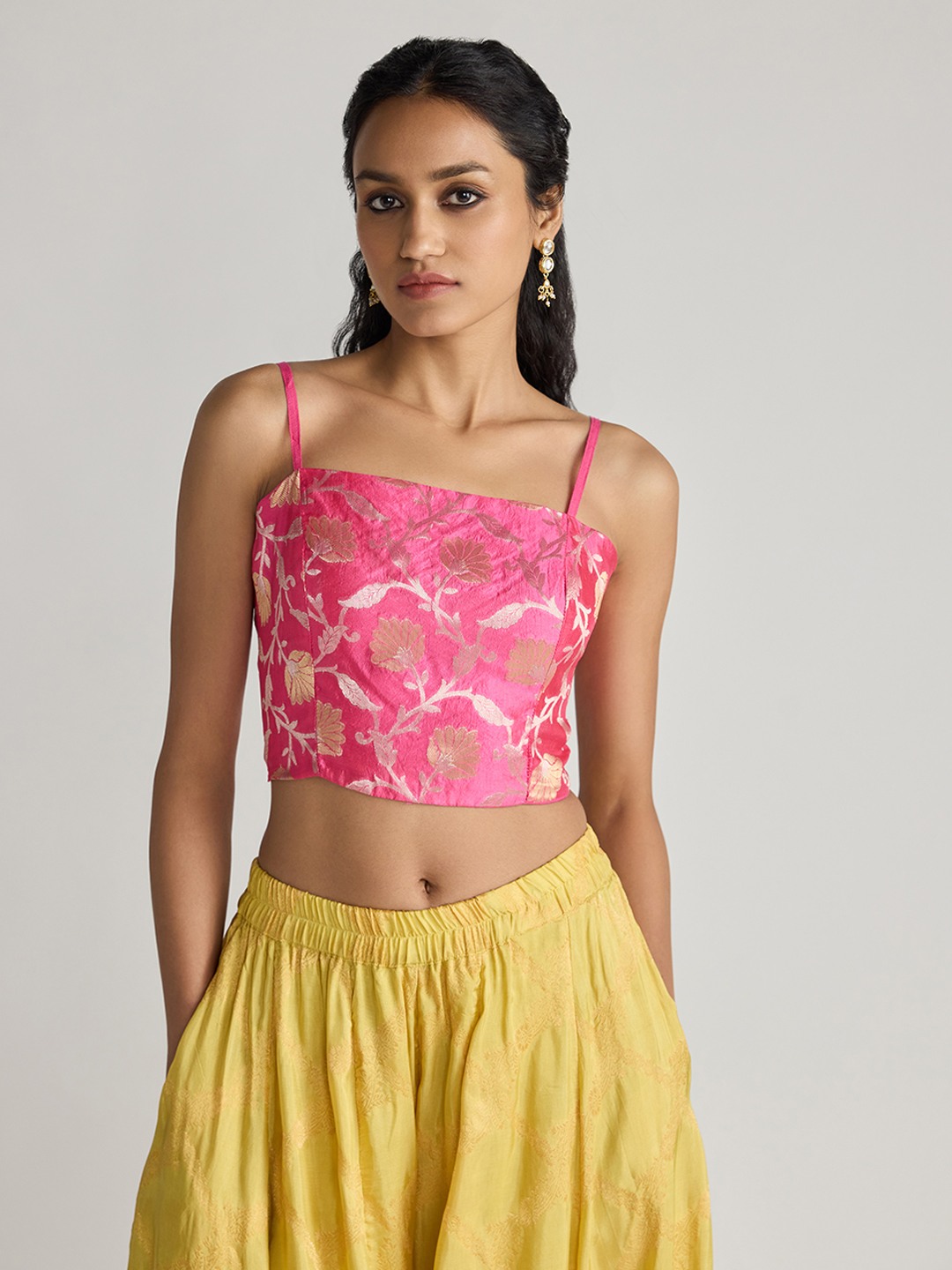Pink Brocade Top
