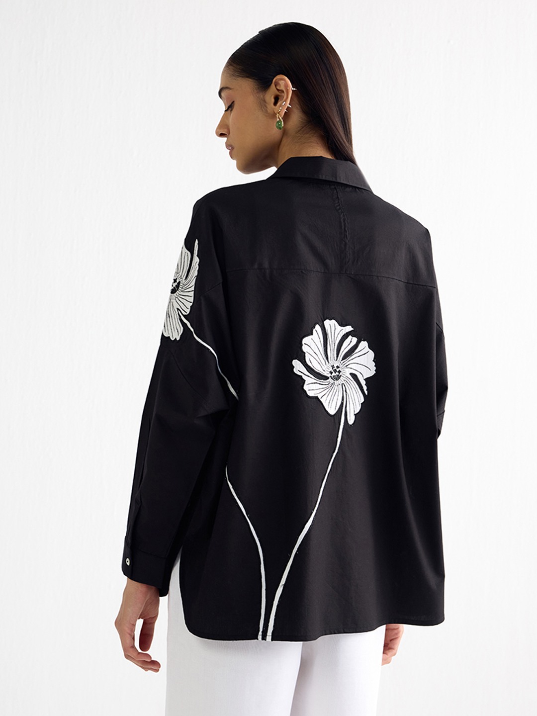 Black Applique Wabi Sabi Shirt