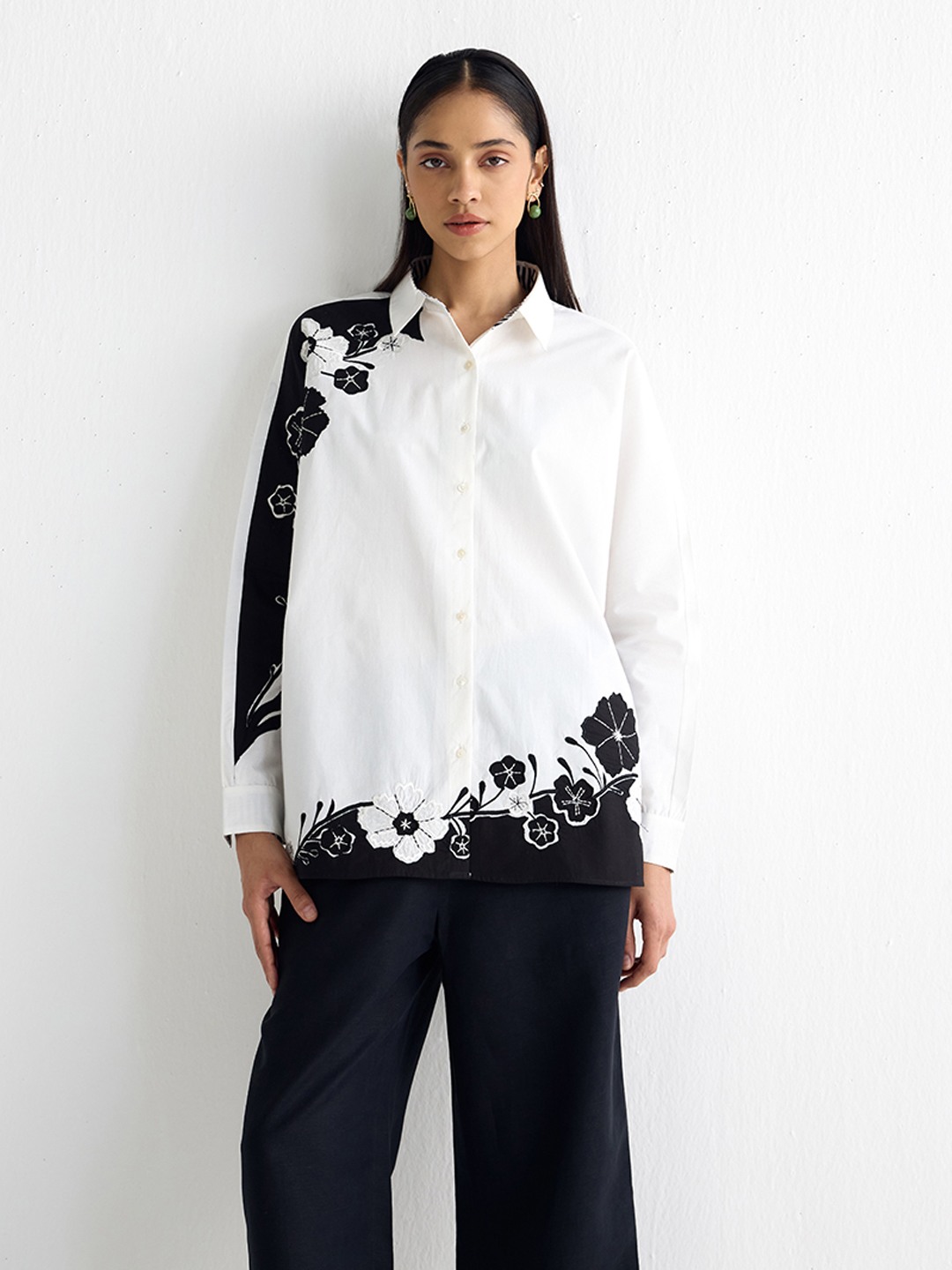 White Applique Wabi Sabi Shirt