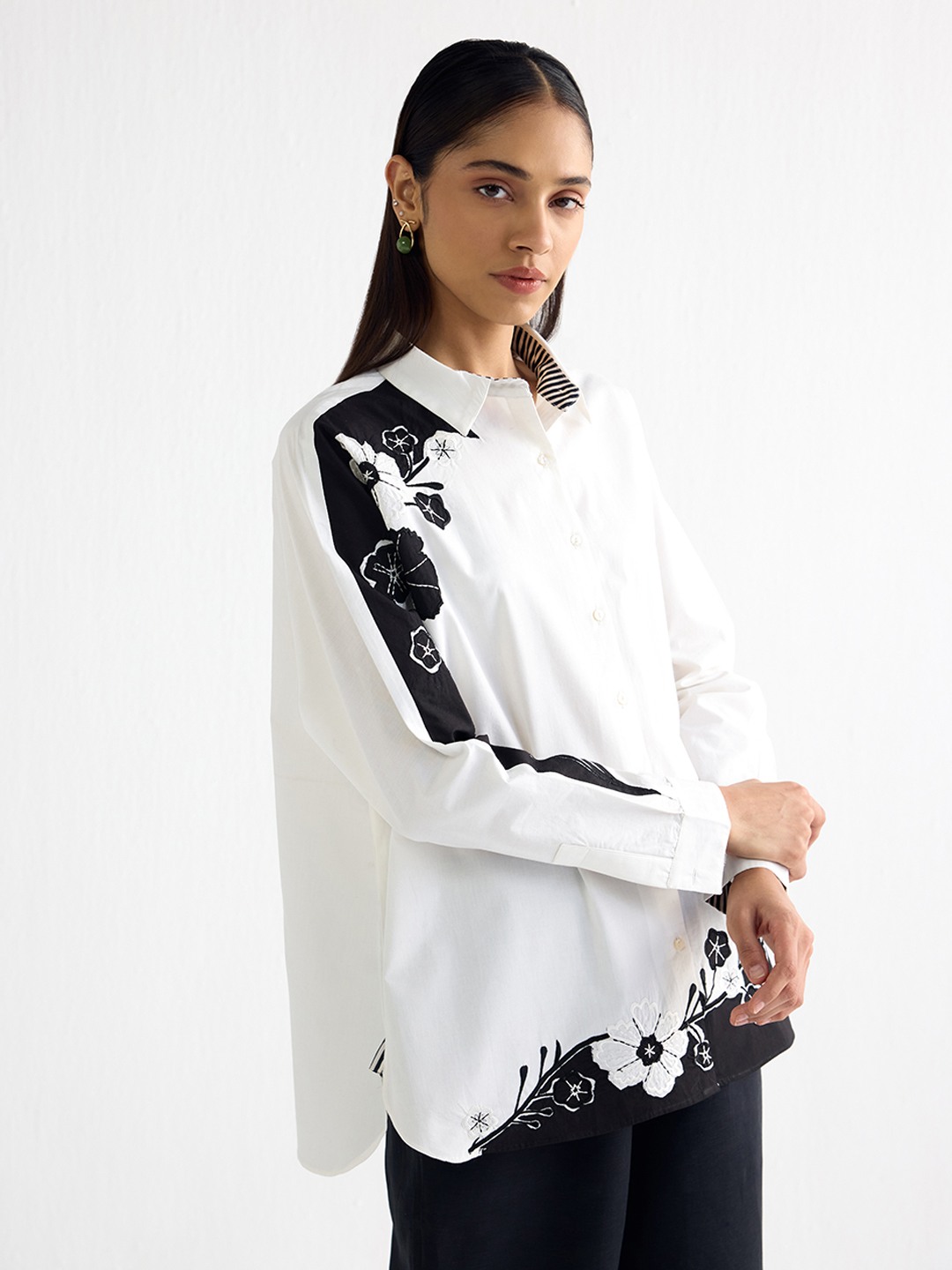 White Applique Wabi Sabi Shirt
