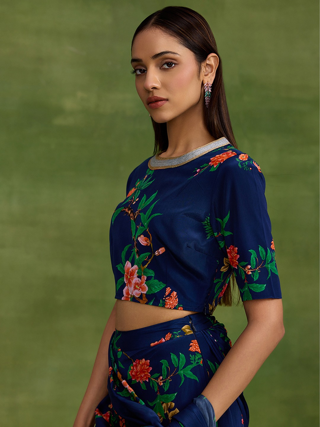 Chinoiserie Blue Printed Top