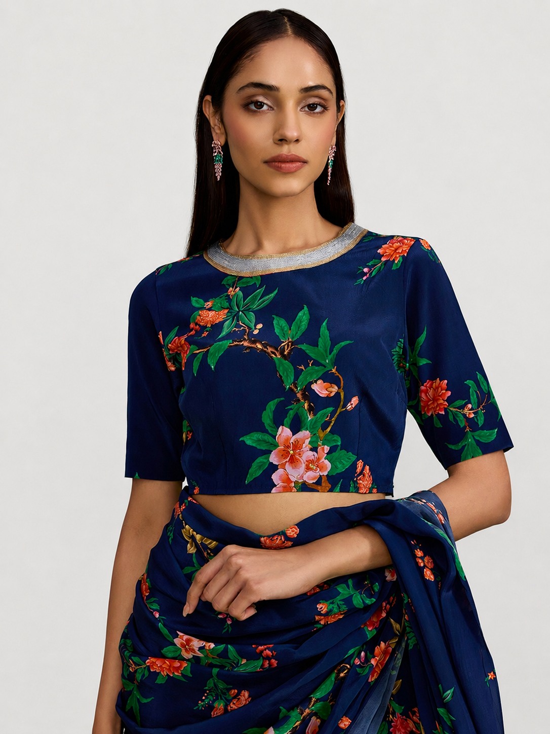 Chinoiserie Blue Printed Top