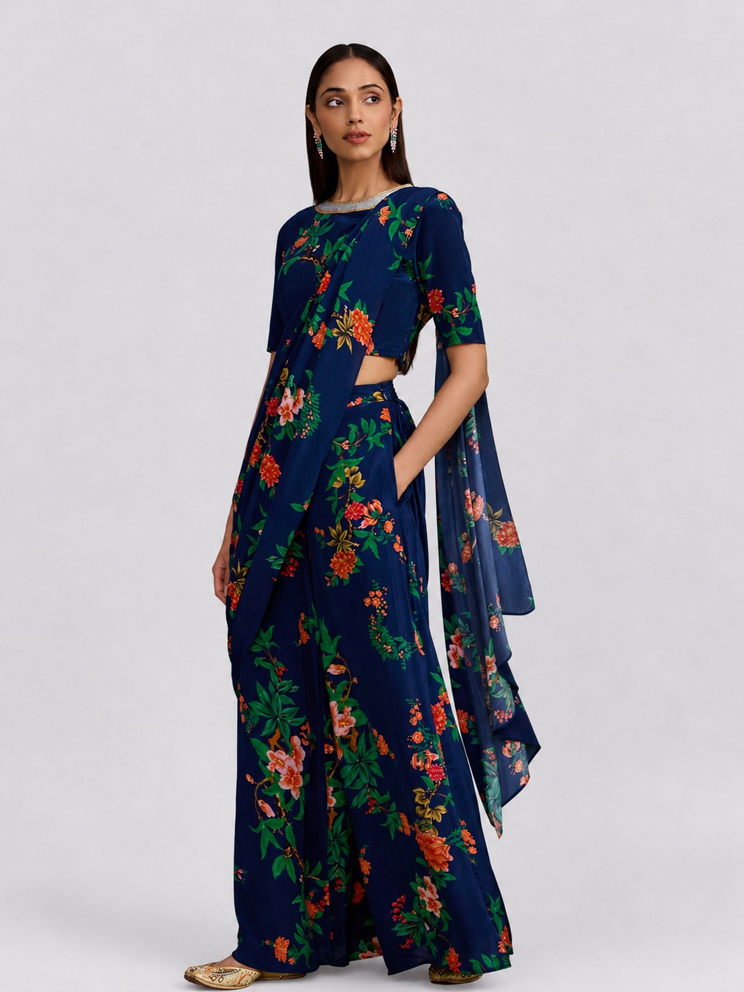 Chinoiserie Blue Printed Top