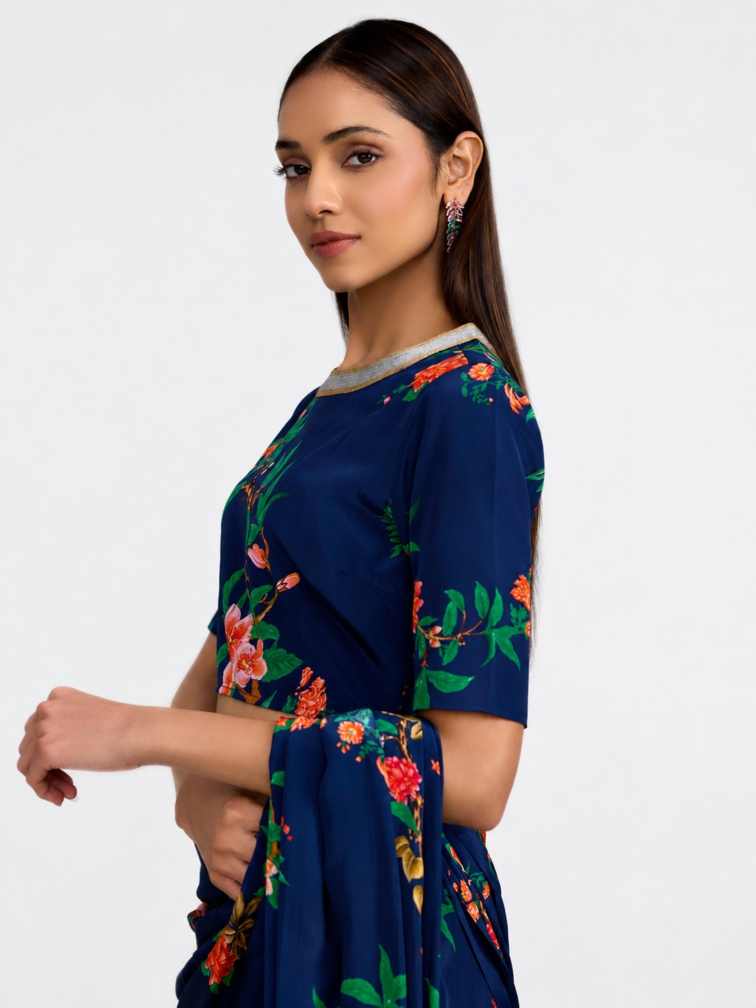 Chinoiserie Blue Printed Top