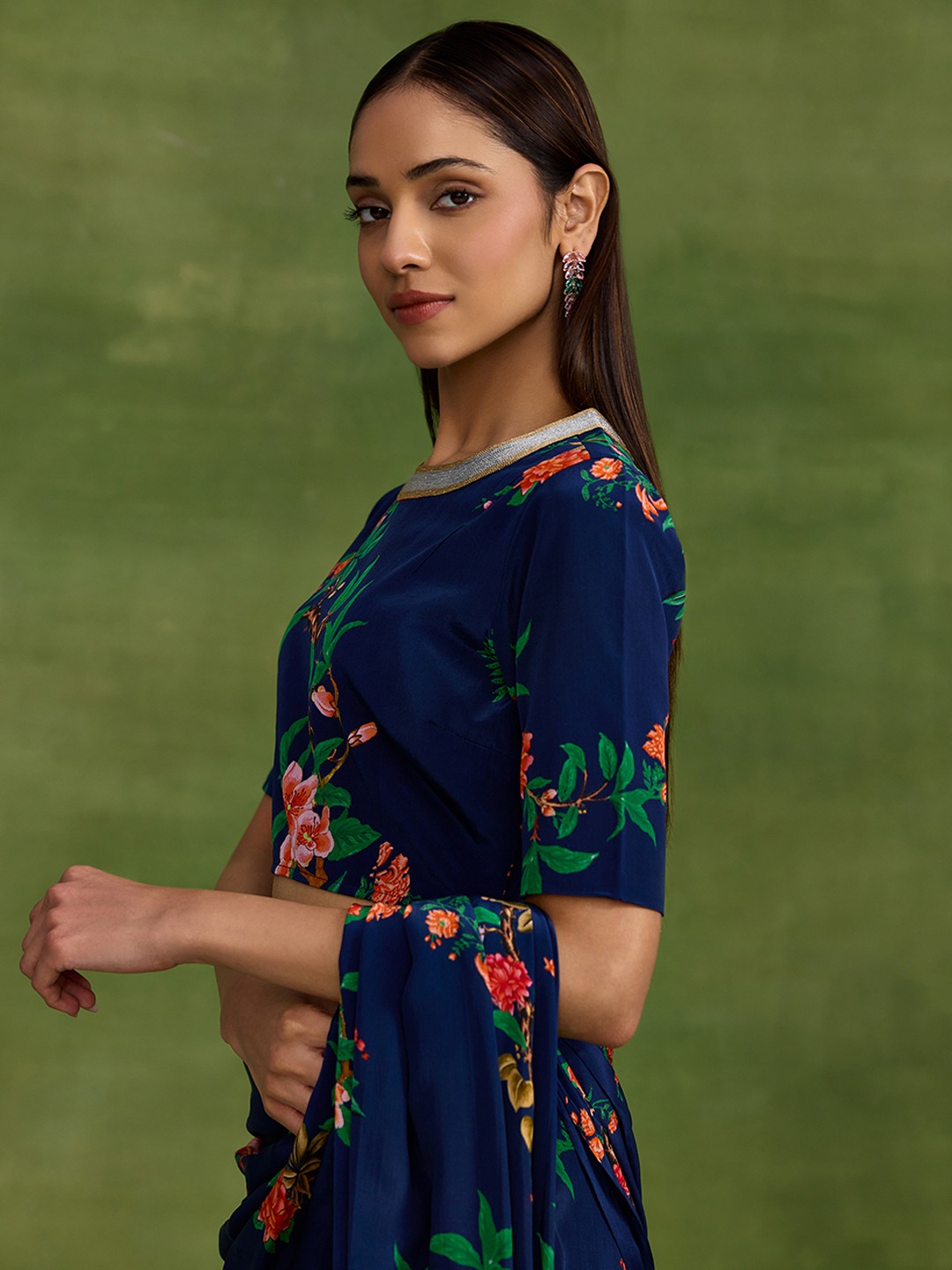 Chinoiserie Blue Printed Top