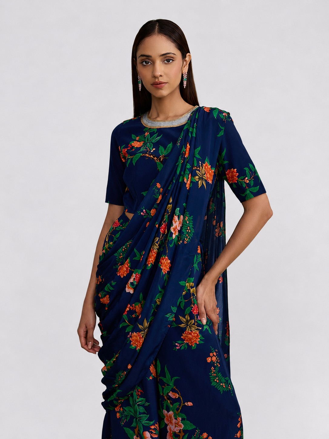 Chinoiserie Blue Printed Top