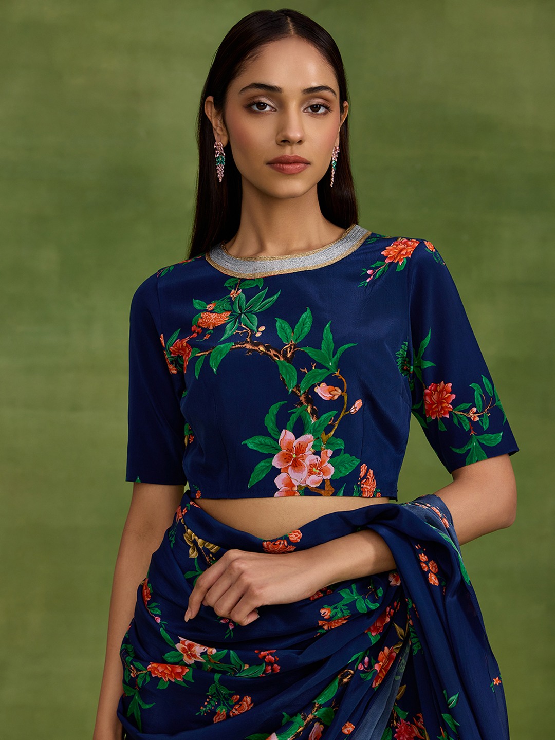 Chinoiserie Blue Printed Top
