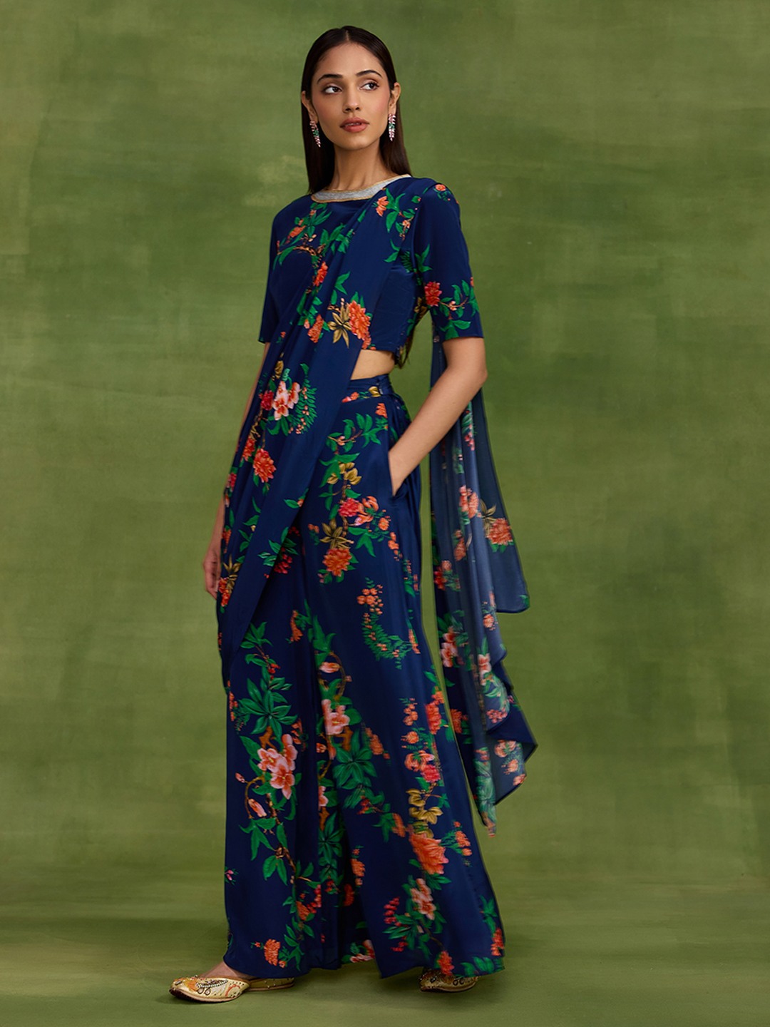 Chinoiserie Blue Printed Top