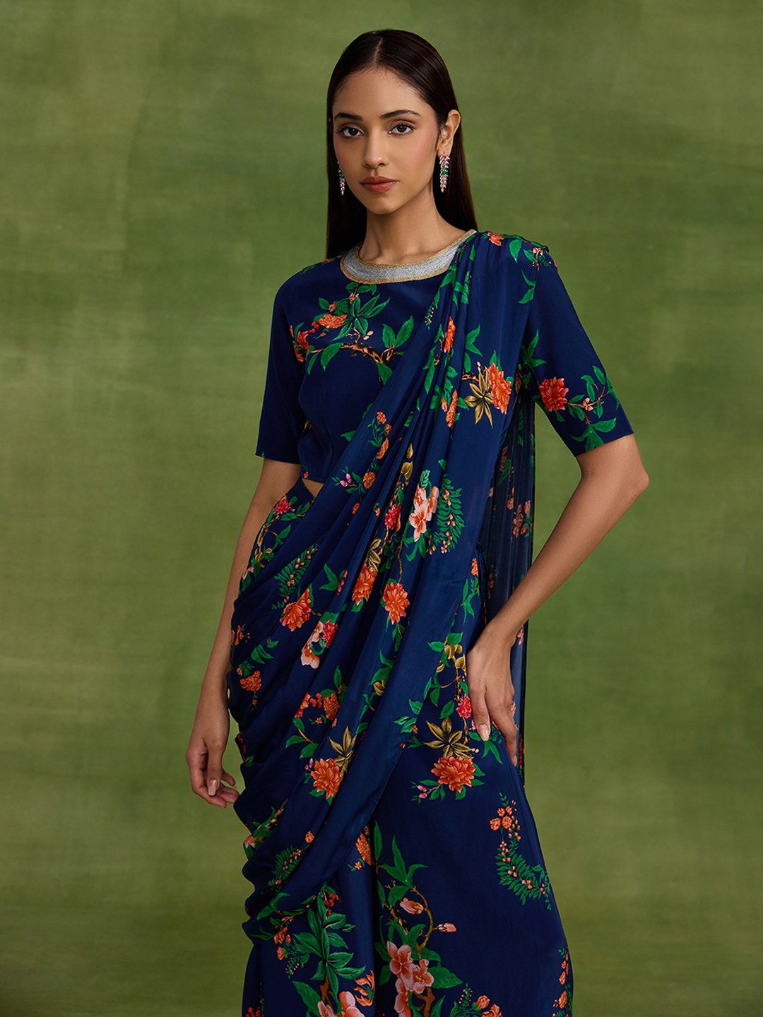 Chinoiserie Blue Printed Top